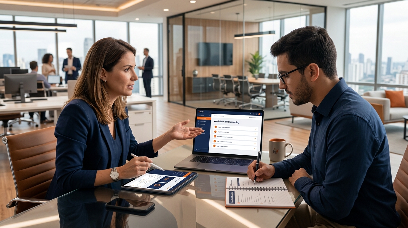 Checklist de onboarding de vendedor no CRM