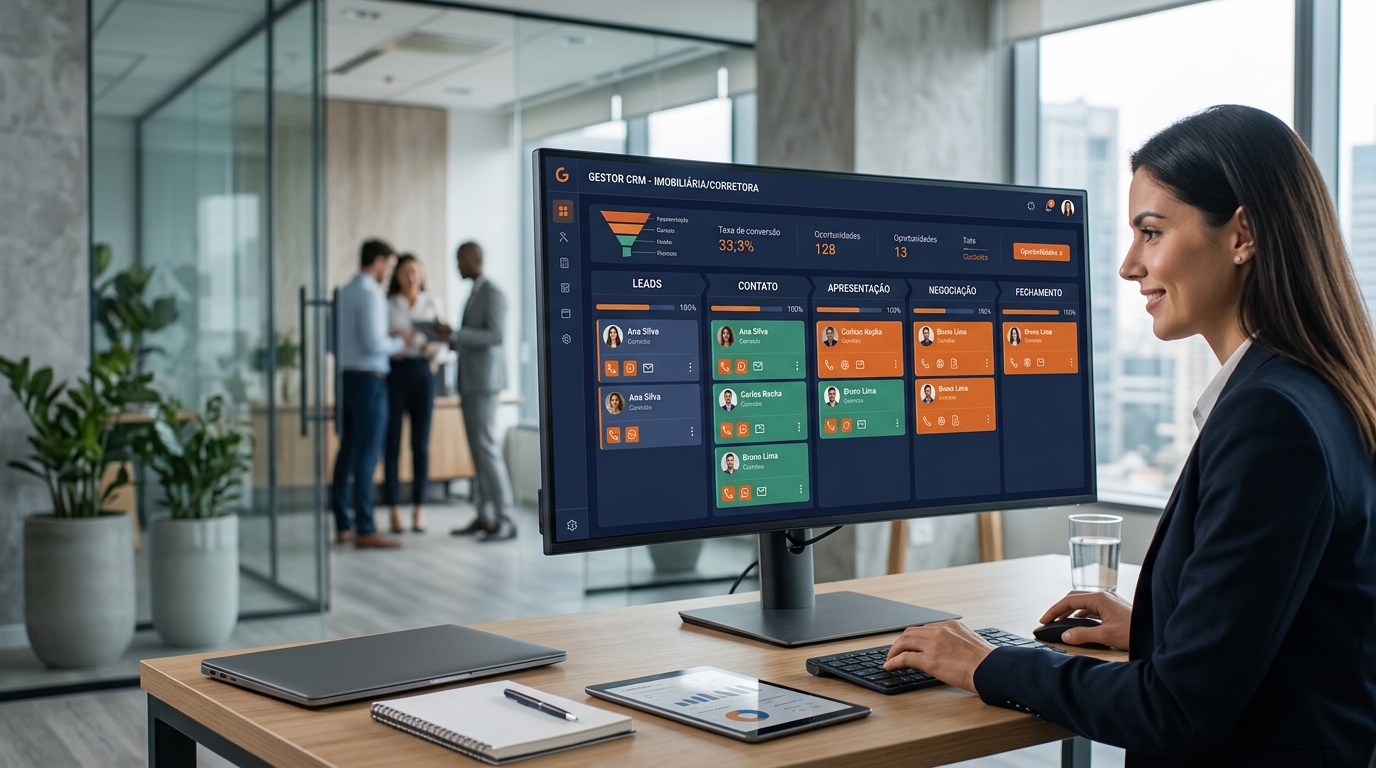Como Organizar o Funil de Vendas no CRM da Corretora